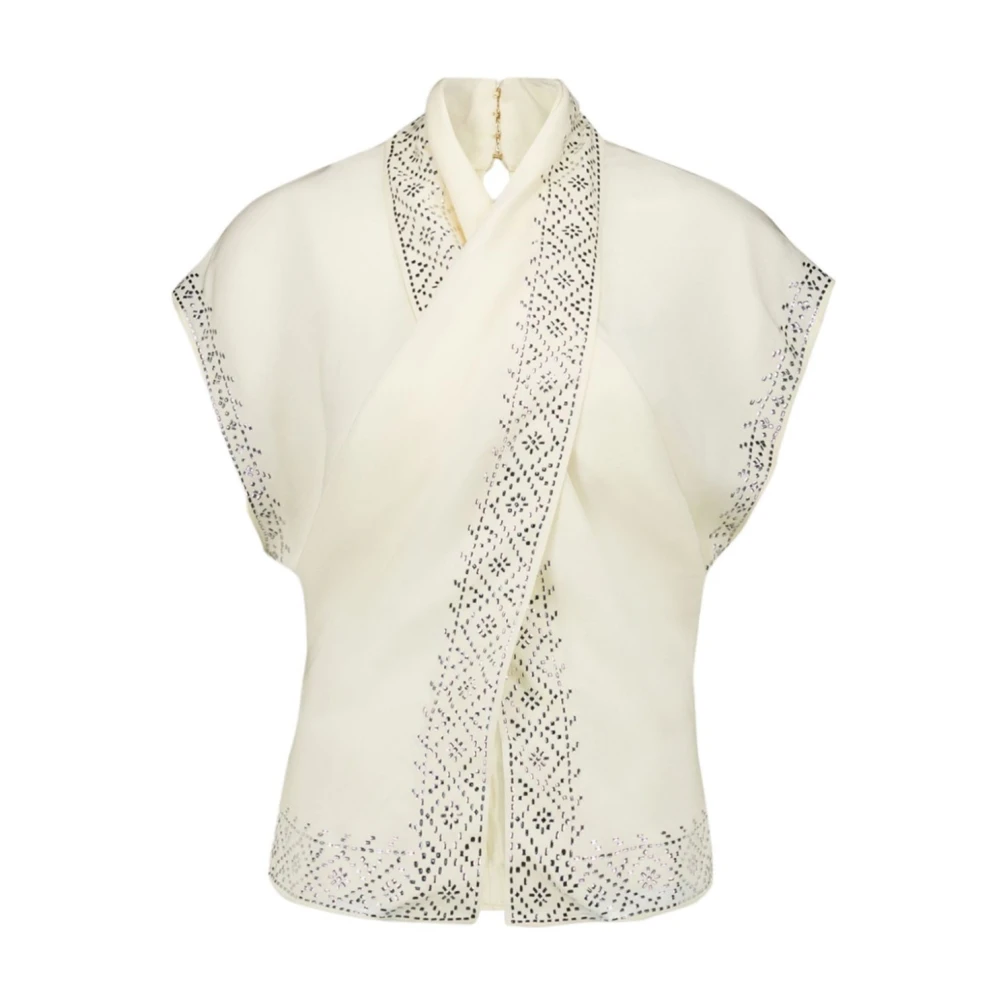 Paco Rabanne Stijlvolle Blouse Top voor Vrouwen Beige Dames