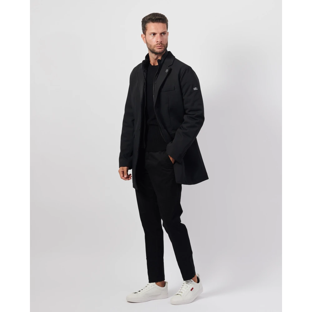 YES ZEE Zwarte elegante herenjas met gewatteerd vest Black Heren