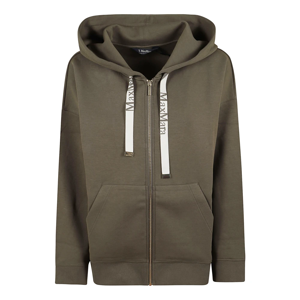 Max Mara Women's Green Zip-Throughs, Xs, Jour Zip Sweatshirt