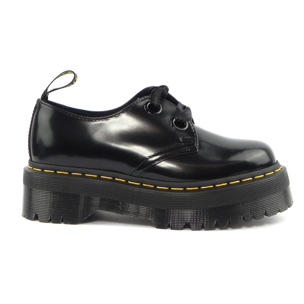 Dr. Martens Svarta Platform Derby Skor Black, Herr