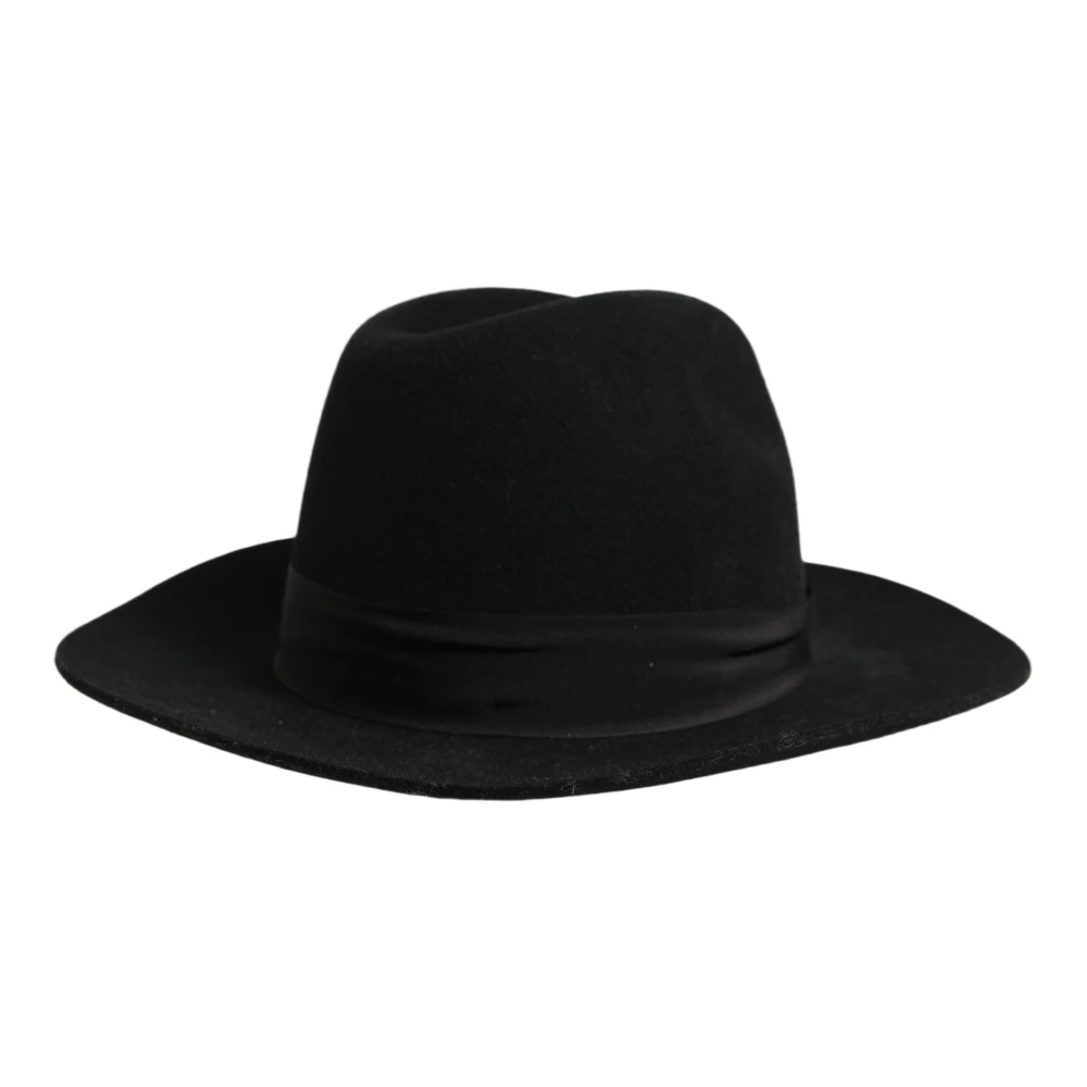 Dolce & Gabbana Men Black Classic Wide Brim Fedora Capello Hat - 58 cm|M - Image 2