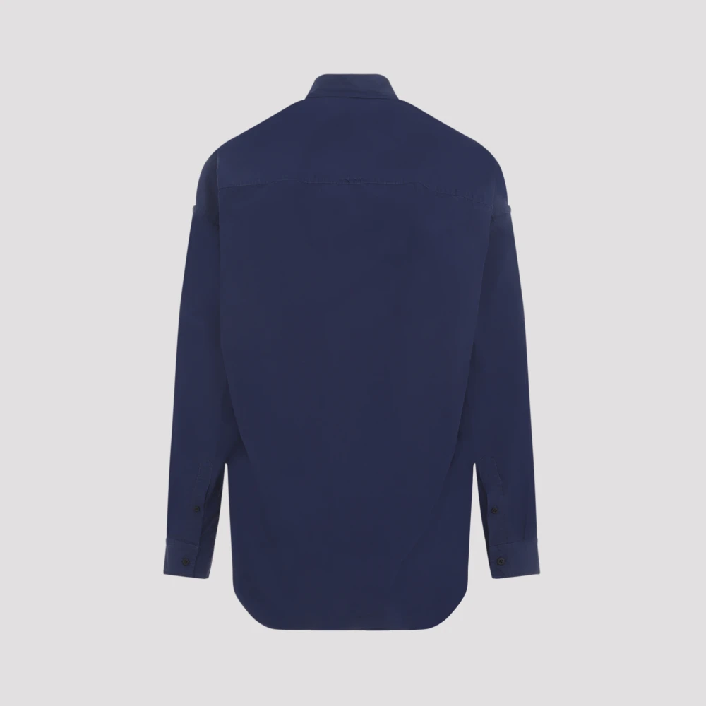 Balenciaga Blauwe Overhemden voor Mannen Aw24 Blue Heren