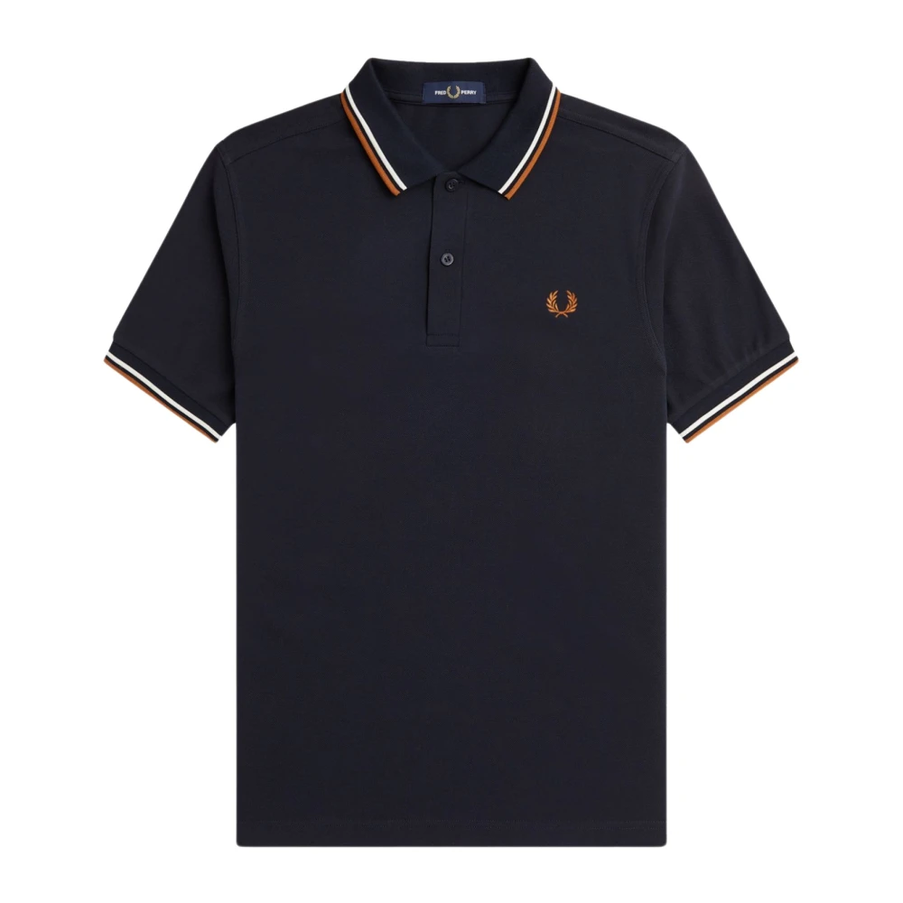 Fred Perry Piqué Polo M3600 Dubbel Rand Blue, Herr