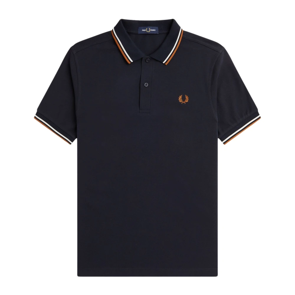 Fred Perry Piqué Polo M3600 Dubbele Streep Blue Heren