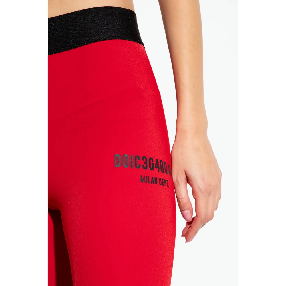Dolce & Gabbana Leggings met logo Red Dames