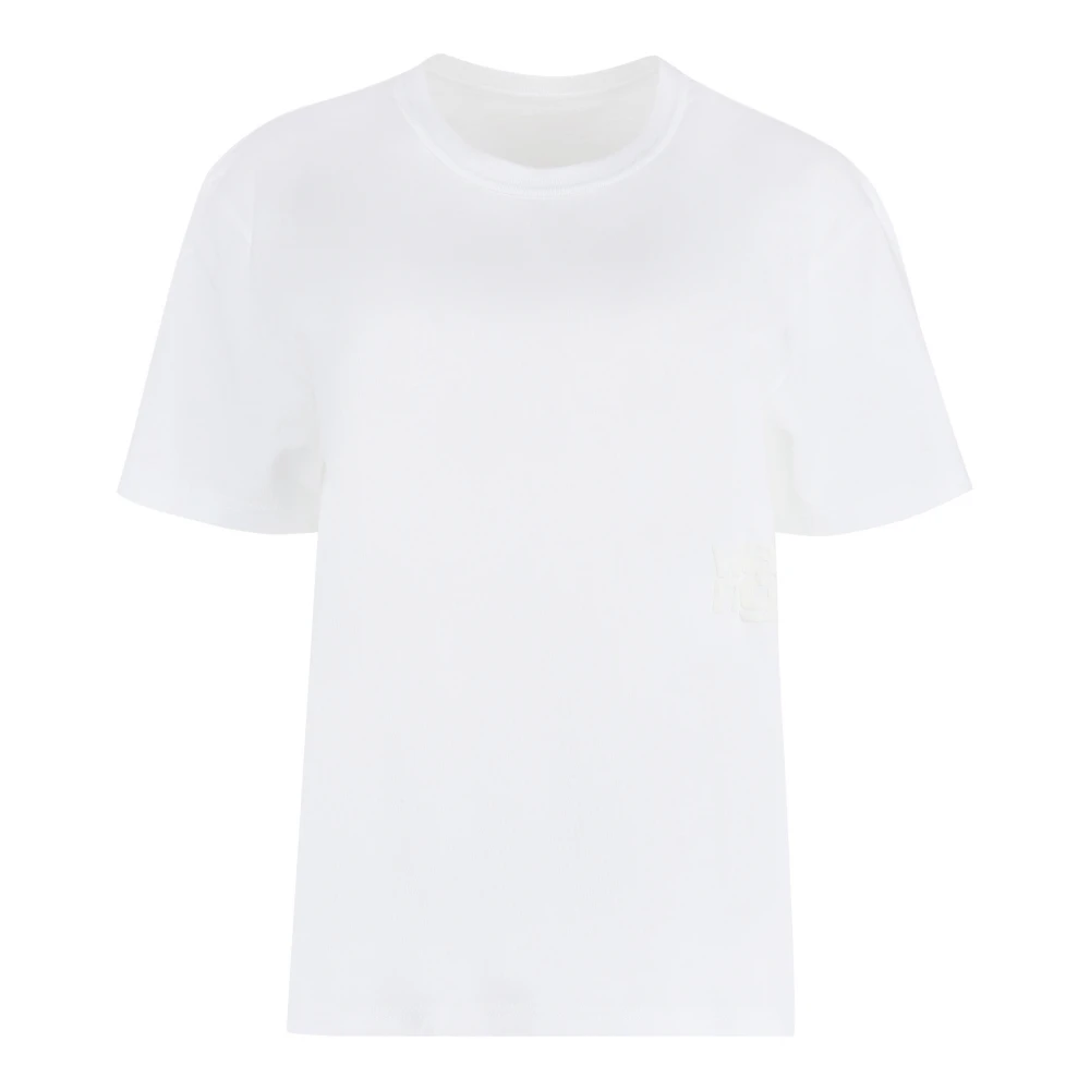 Alexander Wang Women's White T-Shirts, M, Essential Jersey Puff Logo T-Shirt
