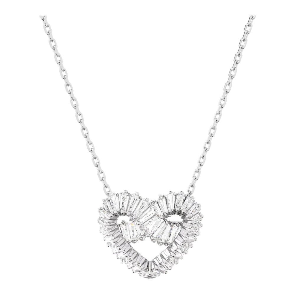 Swarovski Women's Gray Necklaces, One Size, Necklace Matrix Pendant Heart White 5647924