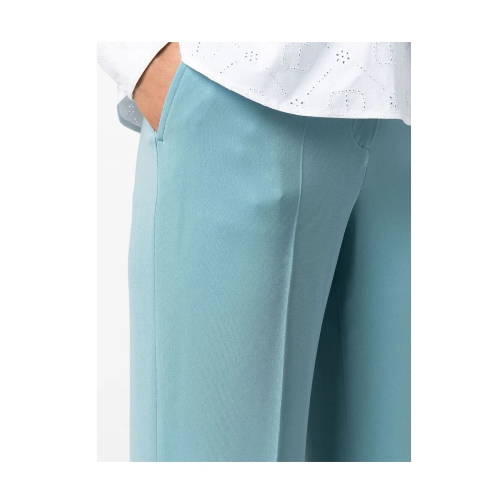 Alberto Biani Aqua Blauwe Wide-Leg Tailored Broek Blue Dames