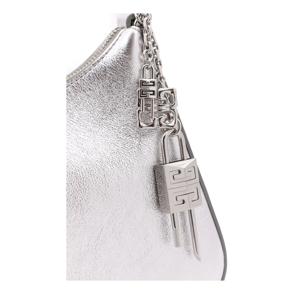 Givenchy Lucky Lock Metallic Leren Schoudertas Gray Dames