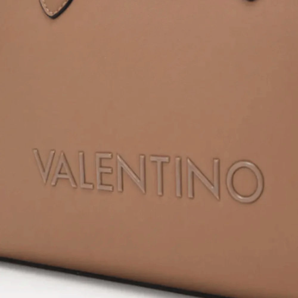 Valentino by Mario Valentino Beige Rechthoekige Handtas met Gouden Rits Beige Dames