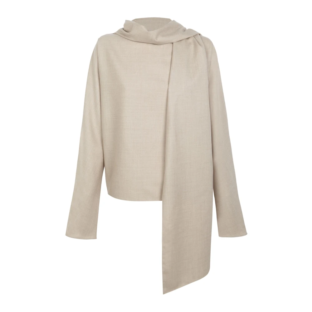 Cortana Women's Beige Blouses, Xs, Fabula, Top Of Virgin Wool