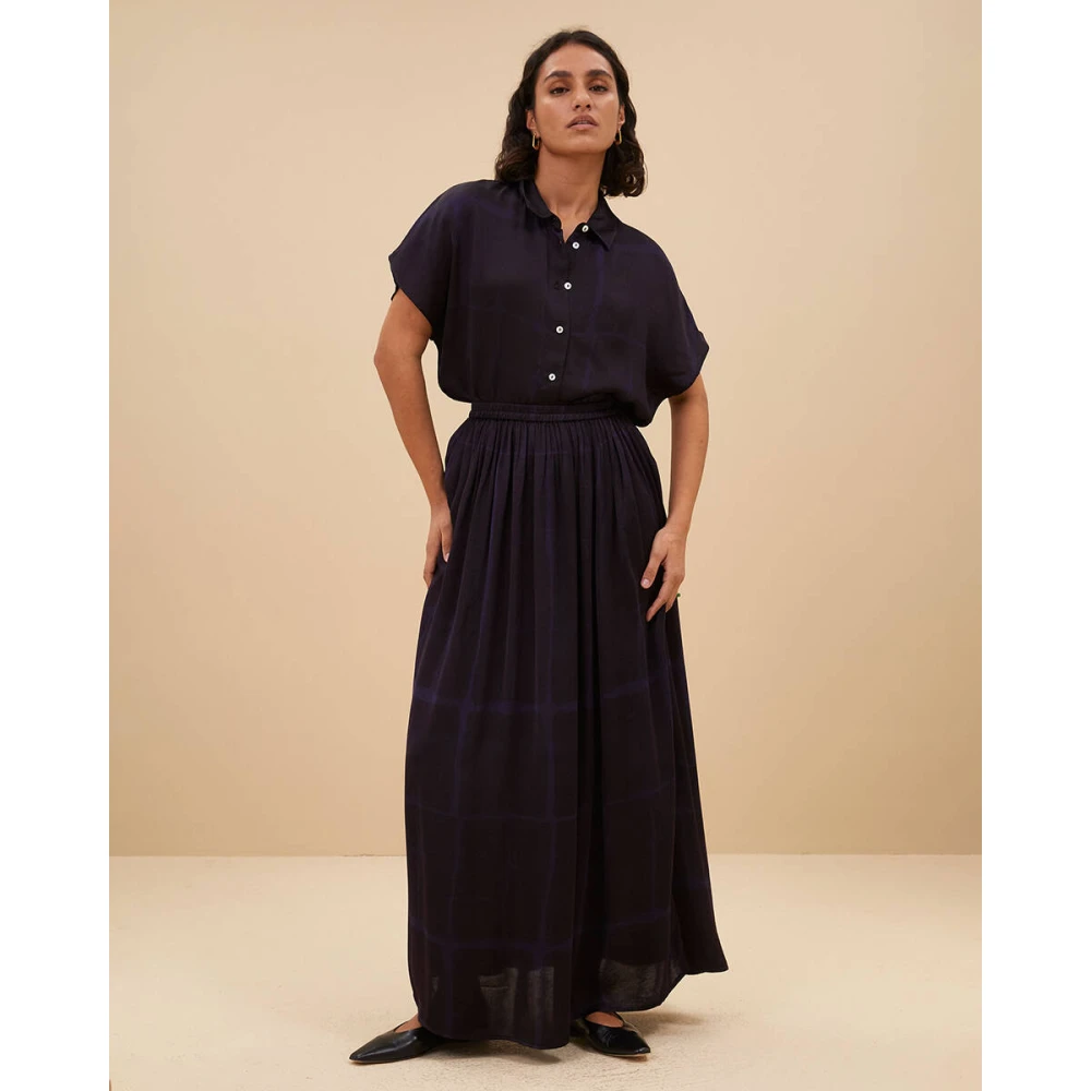 By-Bar Square Blouse Korte Mouw Black Dames