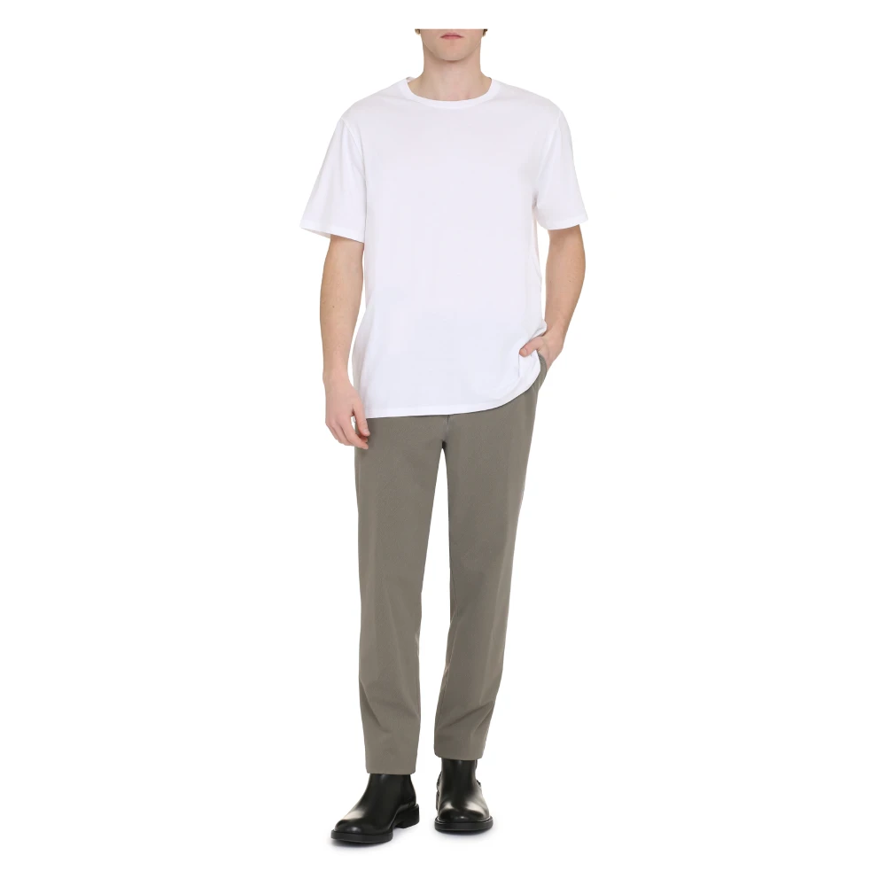 Vince Geribbelde katoenen T-shirt White Heren