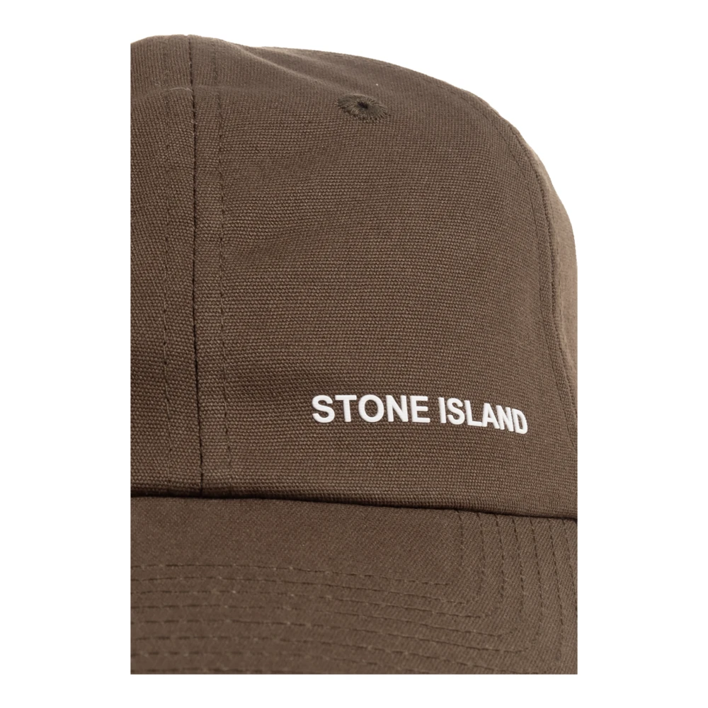 Stone Island Baseballpet met logo Brown Heren