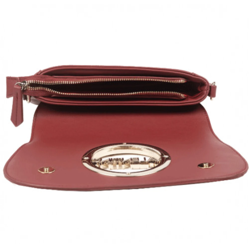 Valentino by Mario Valentino Rode Donkere Handtas met Gouden Logo Red Dames