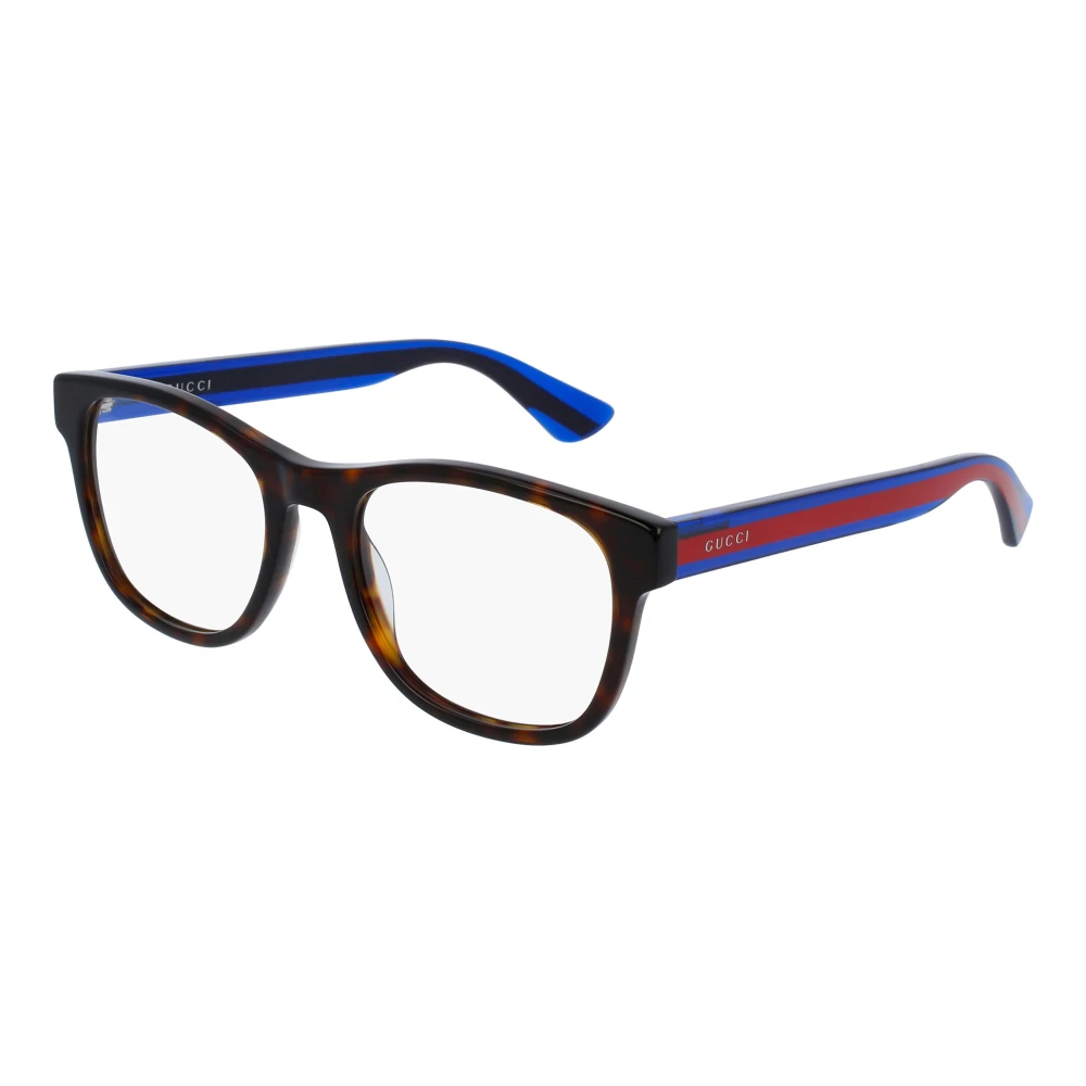 Gucci Dark Havana Blue Eyewear Frames Multicolor Unisex