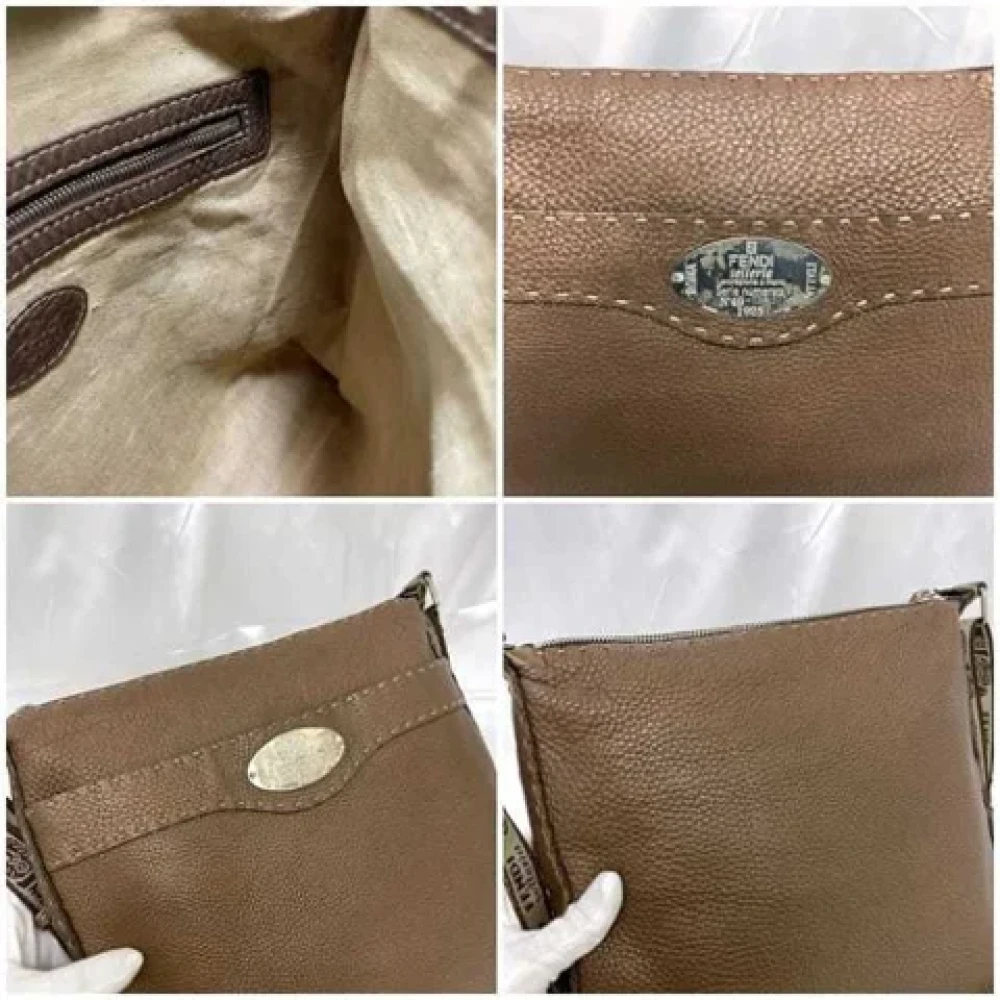 Fendi Vintage Pre-owned Leather shoulder-bags Brown Dames