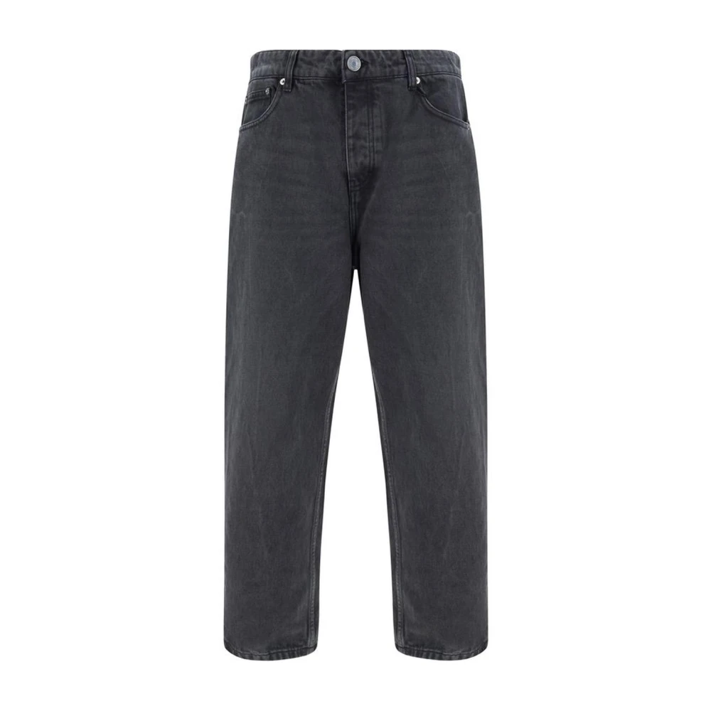 Ami Paris Zwarte Denim Jeans met Gebruikt Effect Black Heren