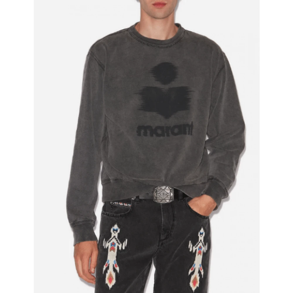 Isabel marant Katoenen Logo Sweatshirt Gray Heren