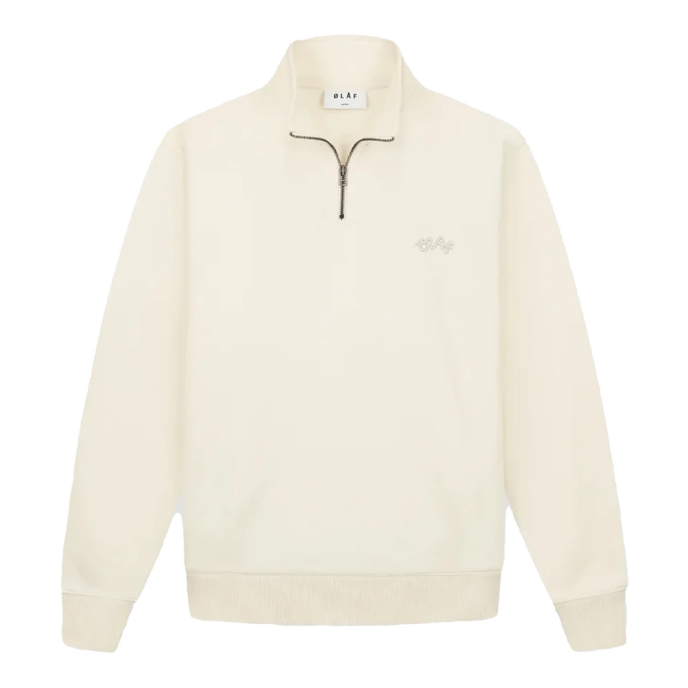 Olaf Hussein Handtekening Mockneck Gebreide kleding White Heren