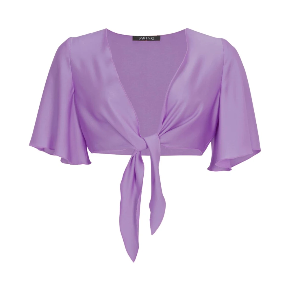 Swing Satijnen Bolero Jas Purple Dames