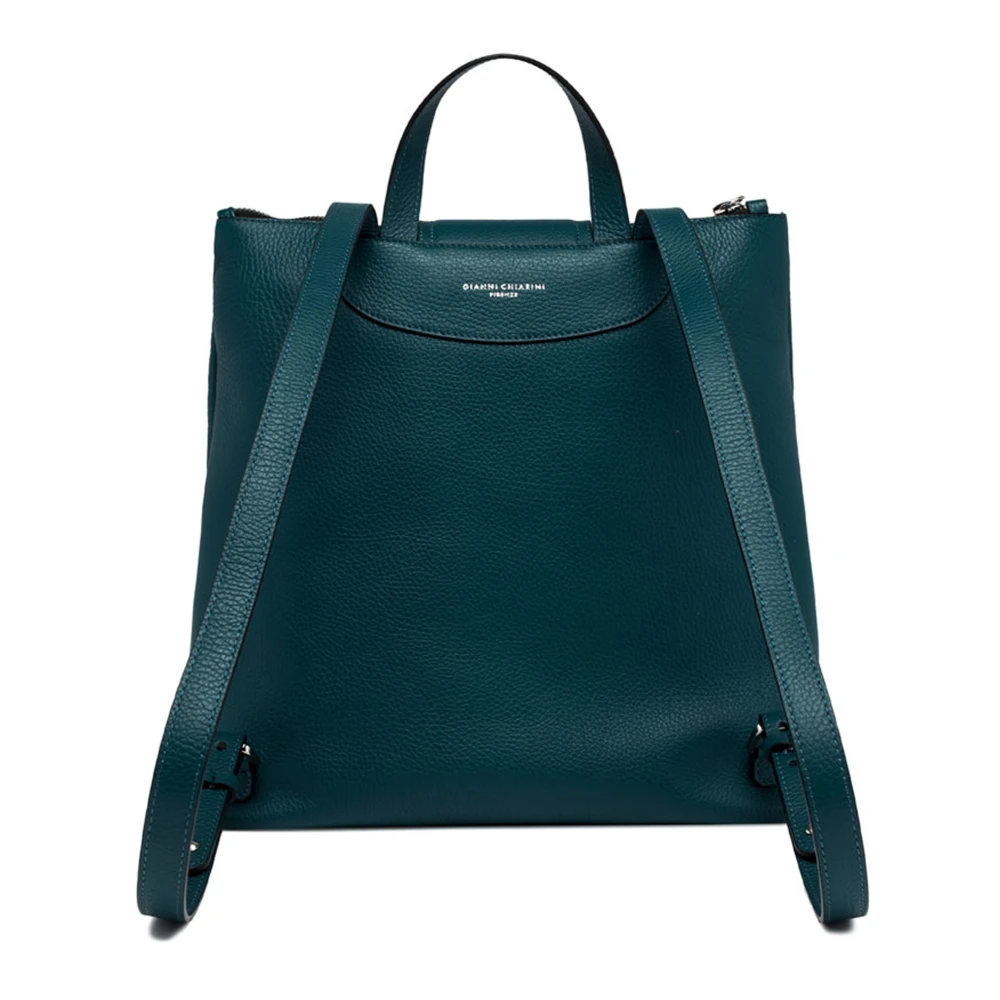 Gianni Chiarini Groene leren rugzak met ritssluiting Green Dames