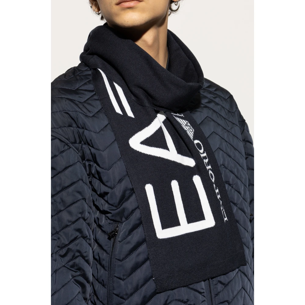 Emporio Armani EA7 Sjaal met logo Black Unisex