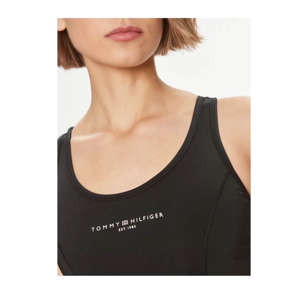 Tommy Hilfiger Sportbeha Zwart Bedrukt Logo Black Dames