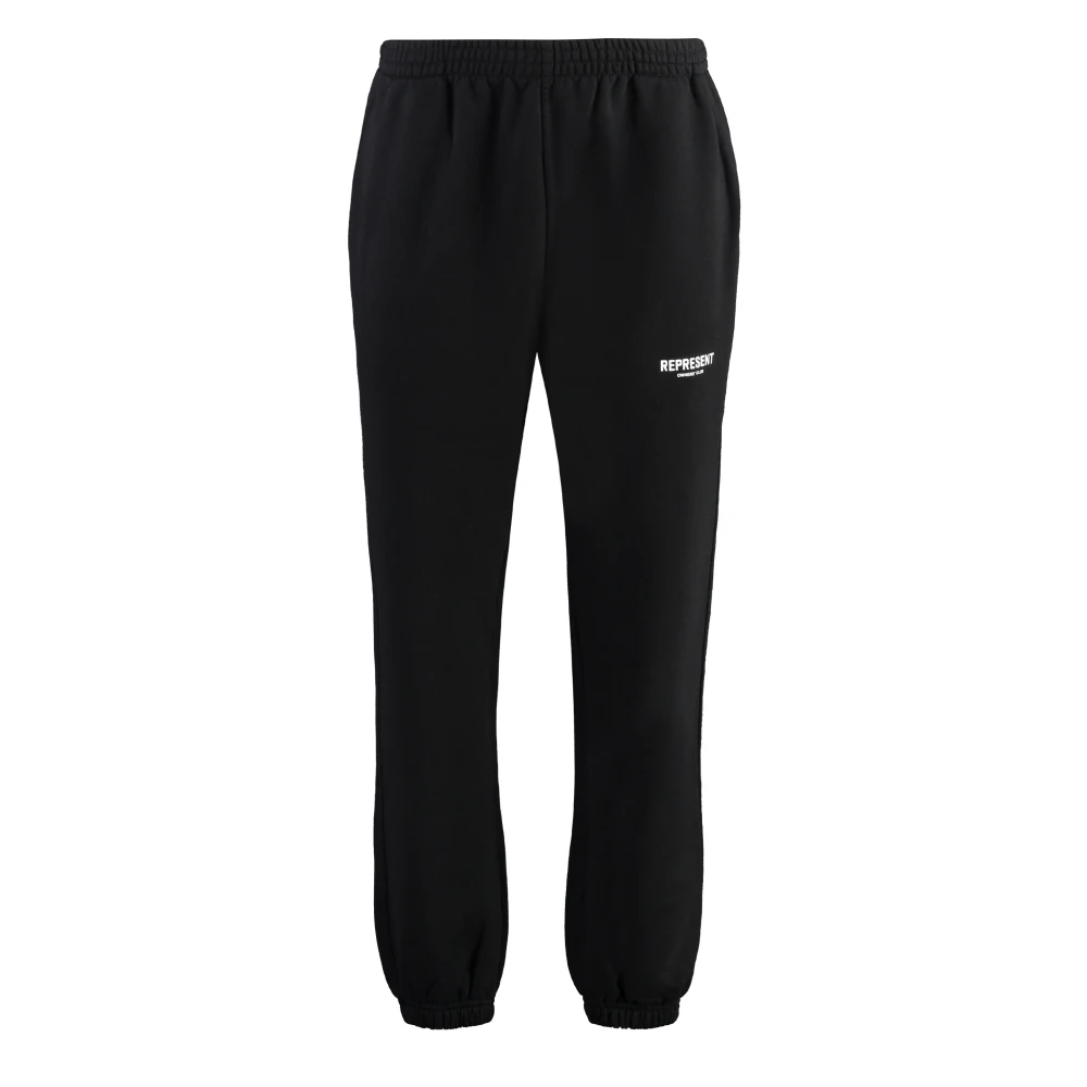 Represent Katoenen Logo Print Sweatpants Black Heren