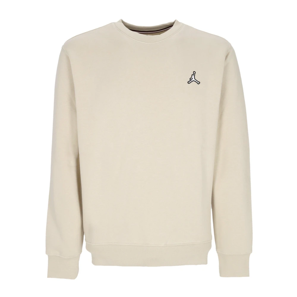 Jordan Men's Beige Long Sleeve Training Tops, Xl, Fleece Crewneck Sweatshirt