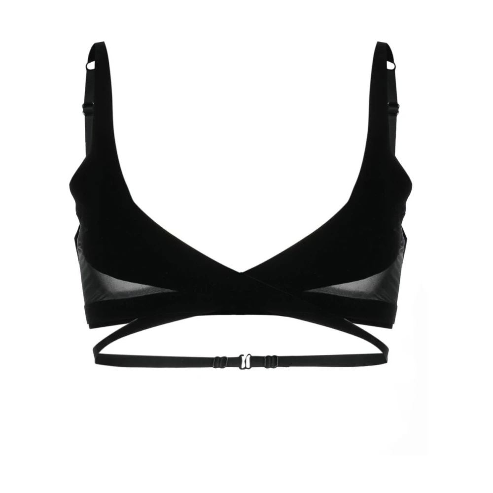 Mugler Flock Shaping Bra Tops Black Dames