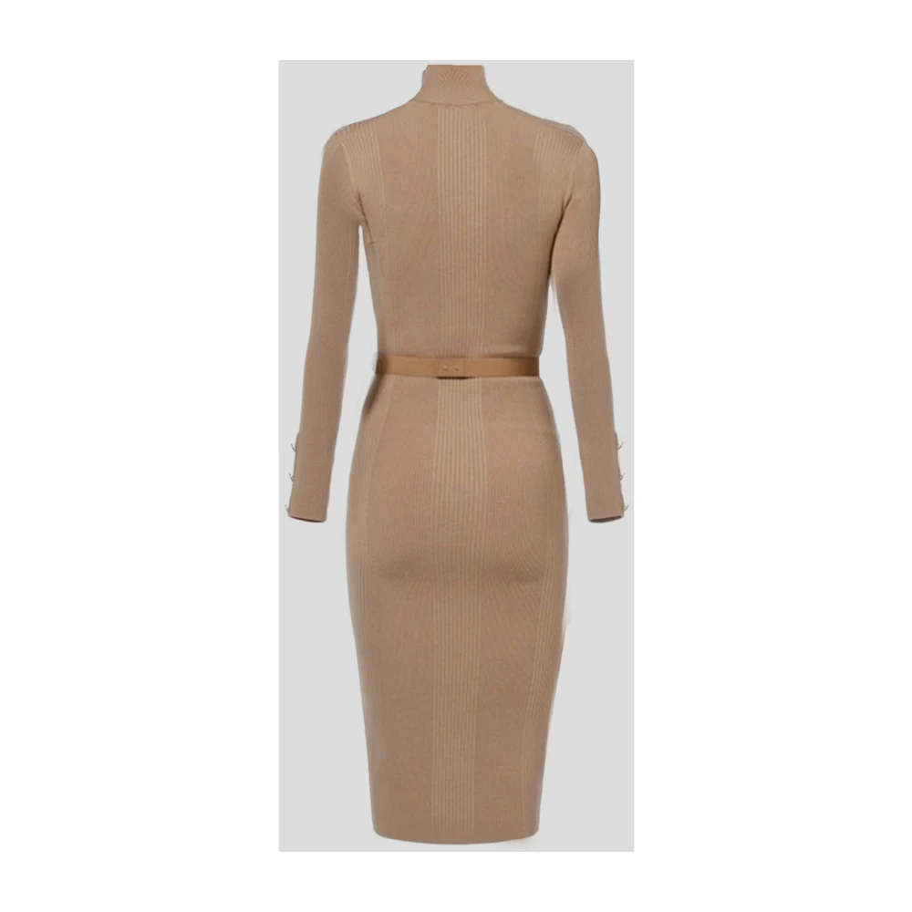 Elisabetta Franchi Vrouw Jurk Mode Elegante Stijl Brown Dames