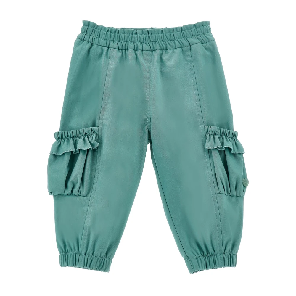 Monnalisa Boys Green Sweatpants, 3 M, Pantalone In Cotone