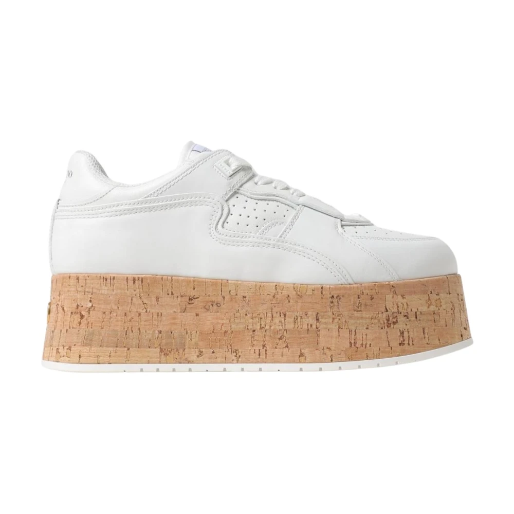Valentino Garavani Women's White Open Cork Platform Sneakers