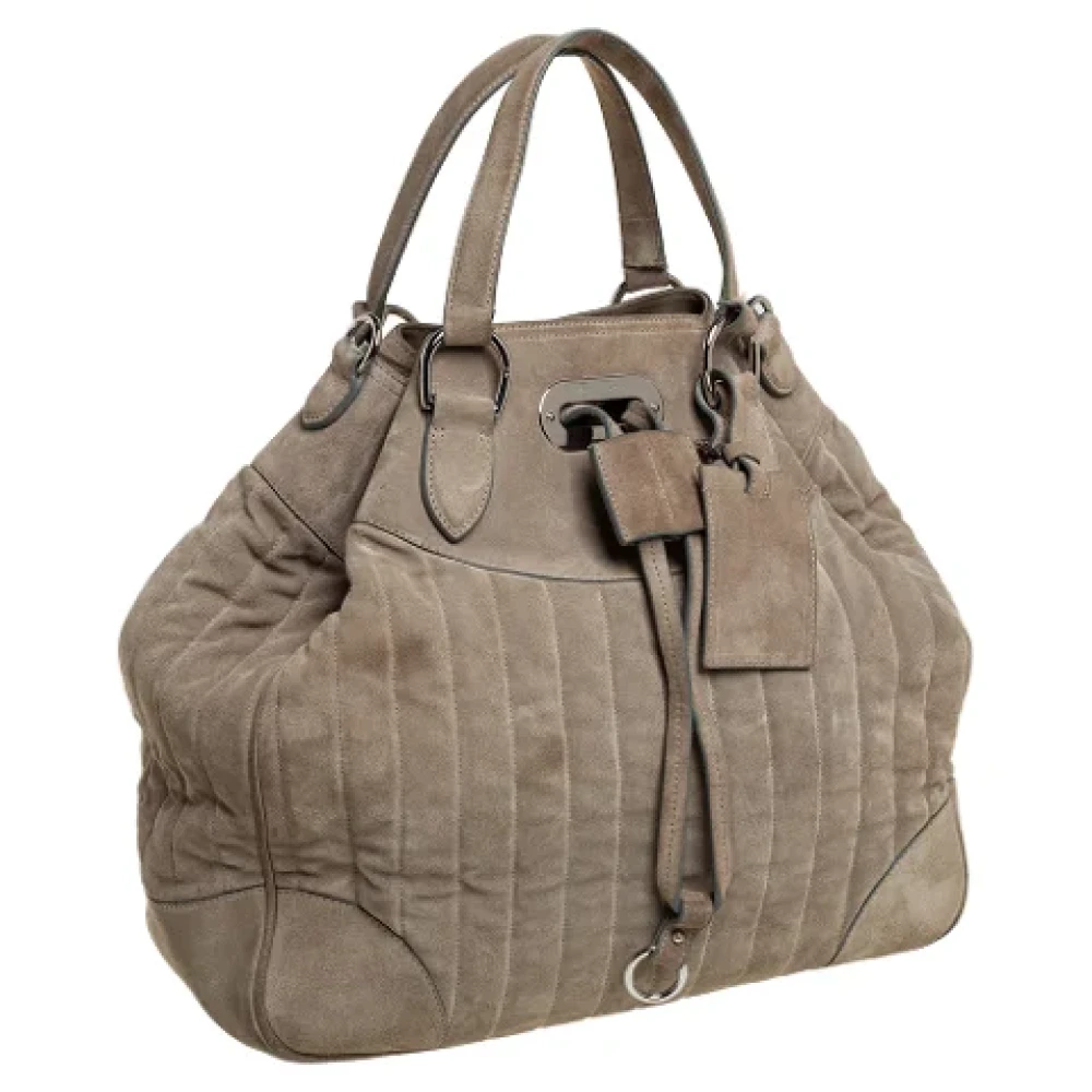 Ralph Lauren Pre-owned Suede handbags Gray Dames