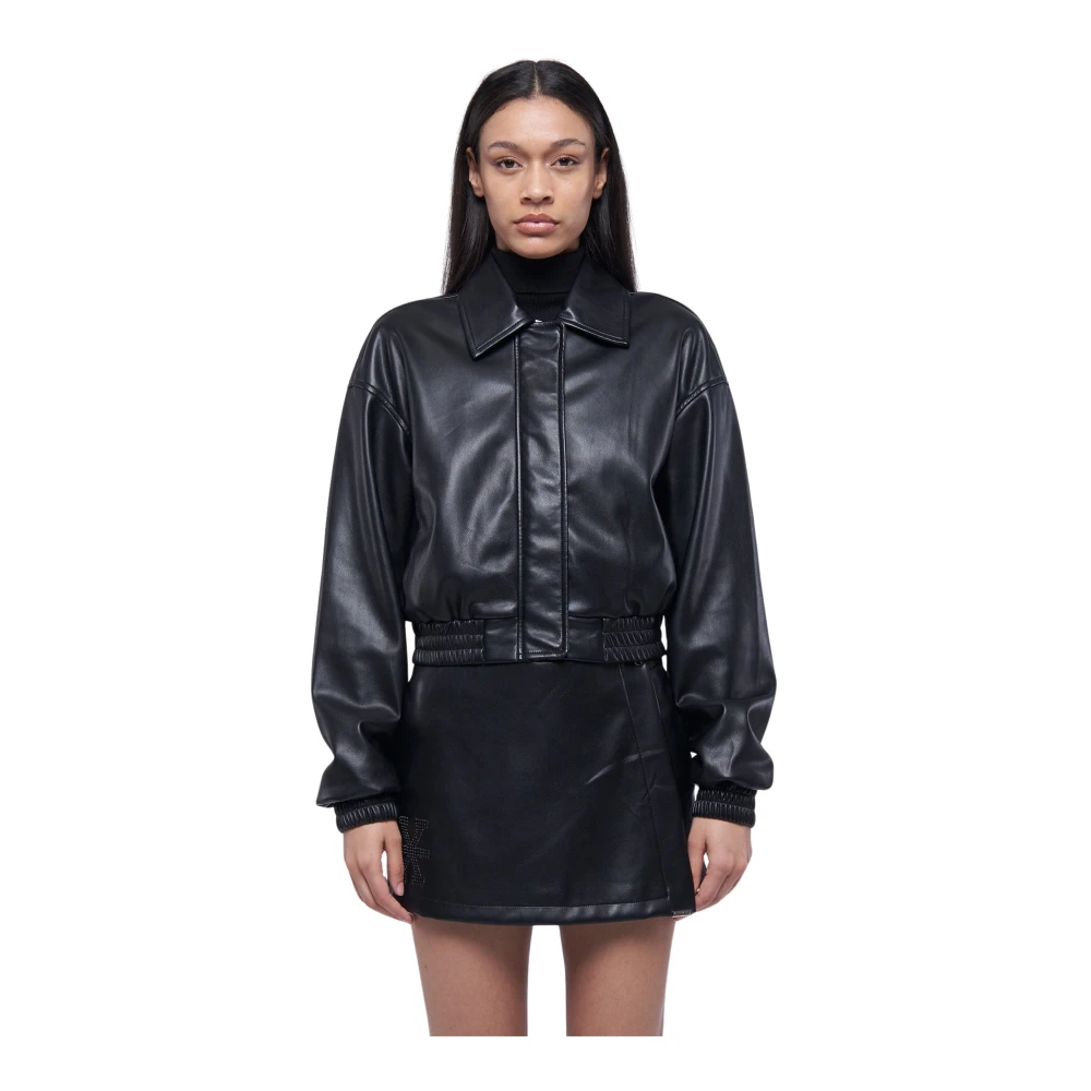 John Richmond Bomber in eco-leer Black Dames