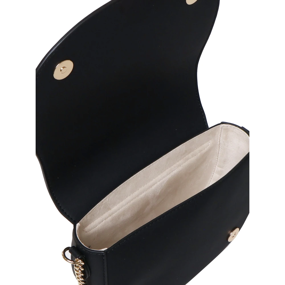 Love Moschino Zwarte Schoudertas met Gouden Logo Black Dames