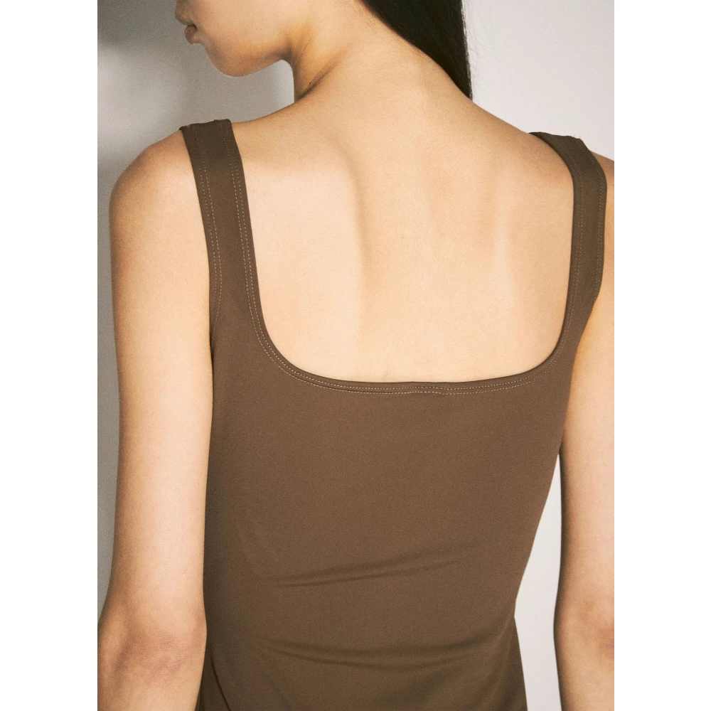 Entire Studios Square Neck Mini Jurk Brown Dames