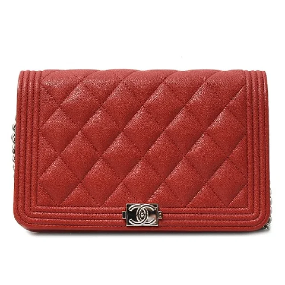 Chanel Vintage Pre-owned Leather wallets Red Dames