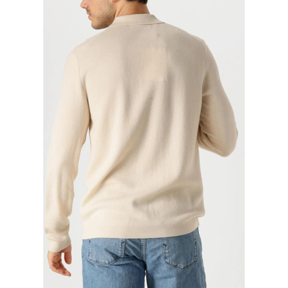 Selected Homme Merino Button Cardigan voor Mannen Beige Heren
