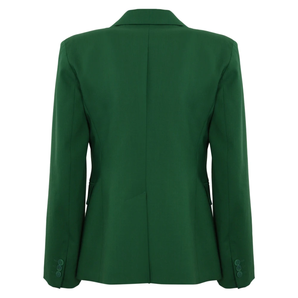 Max Mara Weekend Groene wollen jas met revers Green Dames