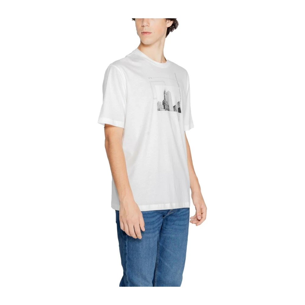 Armani Exchange Witte Katoenen Crewneck T-Shirt Collectie White Heren