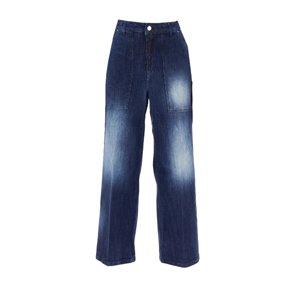 Kocca Wijde Pijp Katoenen Jeans met Rits Blue Dames