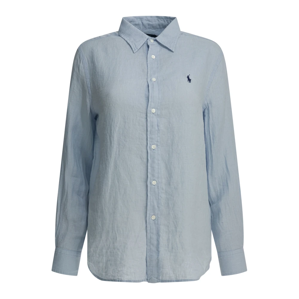 Polo Ralph Lauren Kvinno Blå Blusar & Skjortor Dam, Xs, Linne, Linen Shirt