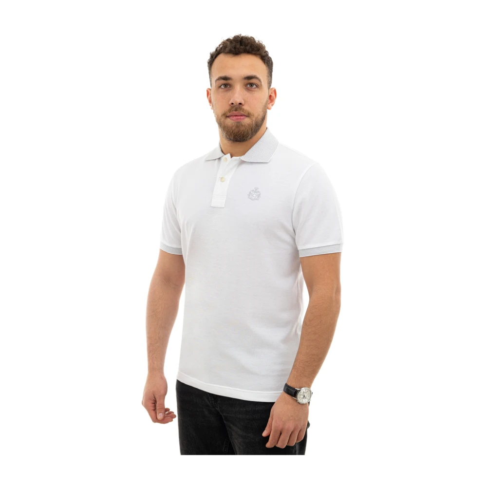 Canali Wit poloshirt met korte mouwen White Heren