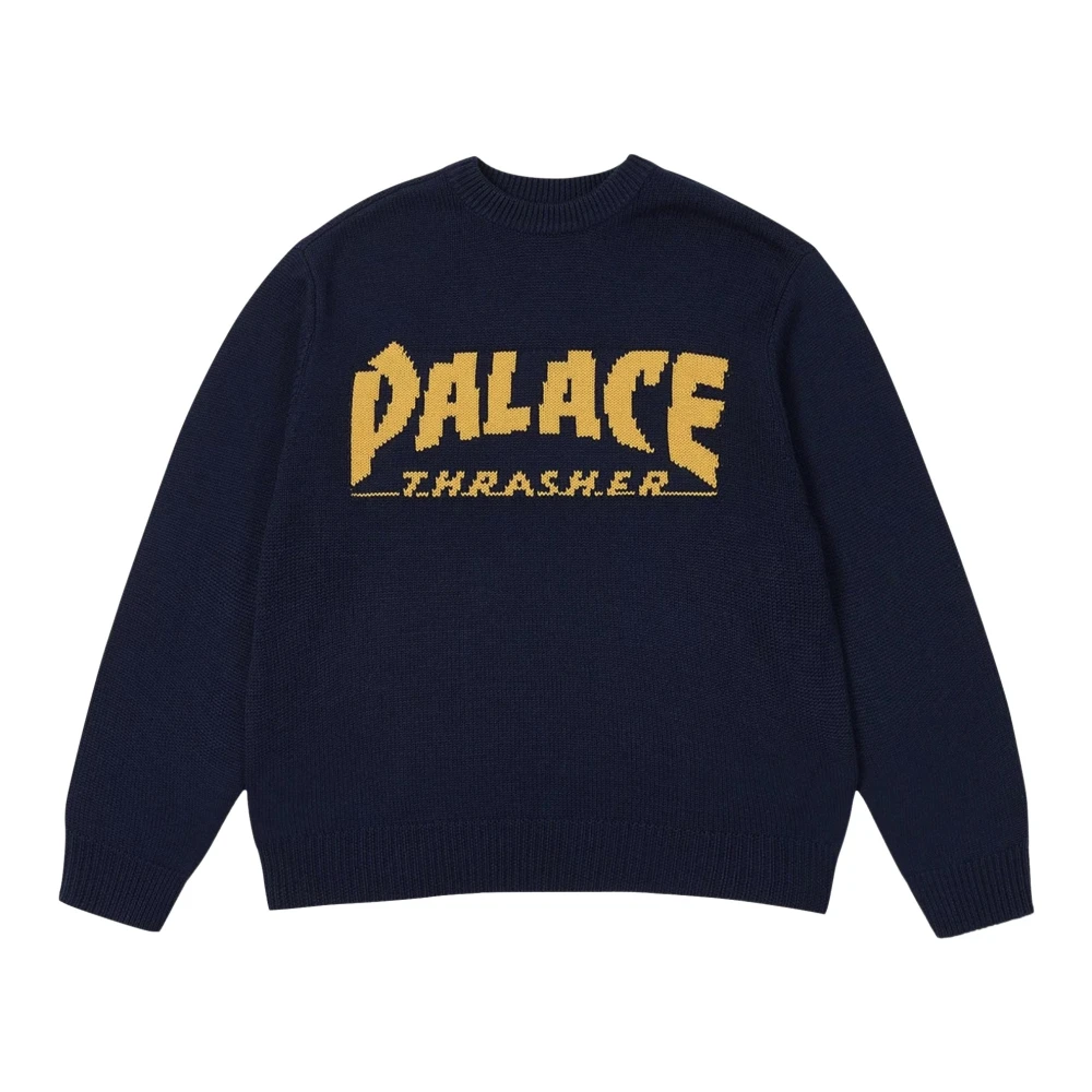 Palace Beperkte Oplage Navy Gebreide Trui Blue Heren