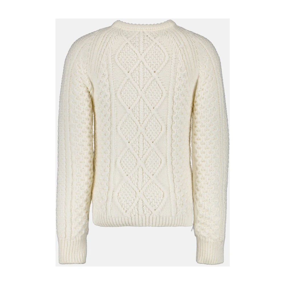 Dior Geribbelde Zip Trui Beige Heren