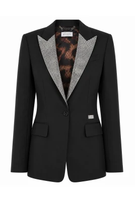 Single Breasted Fit Blazer Crystal Strass