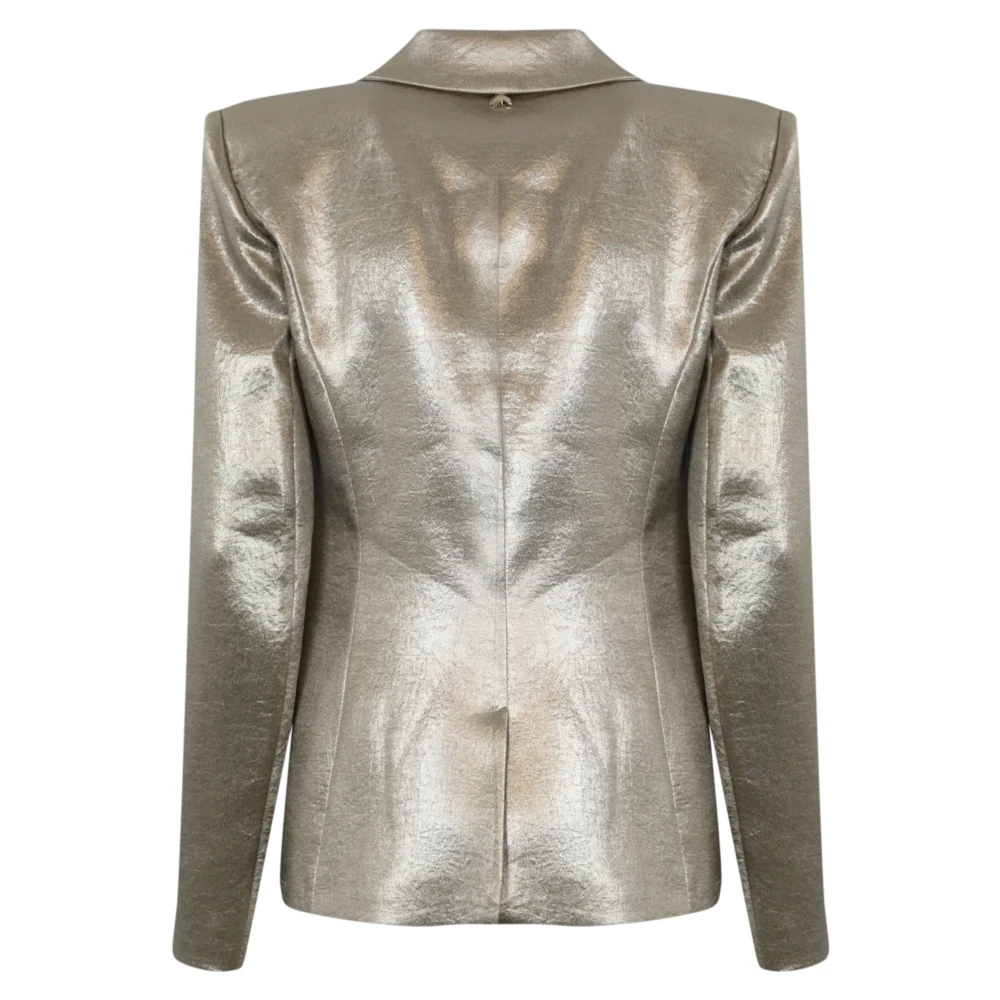 PATRIZIA PEPE Metallic Blazer voor vrouwen Gray Dames