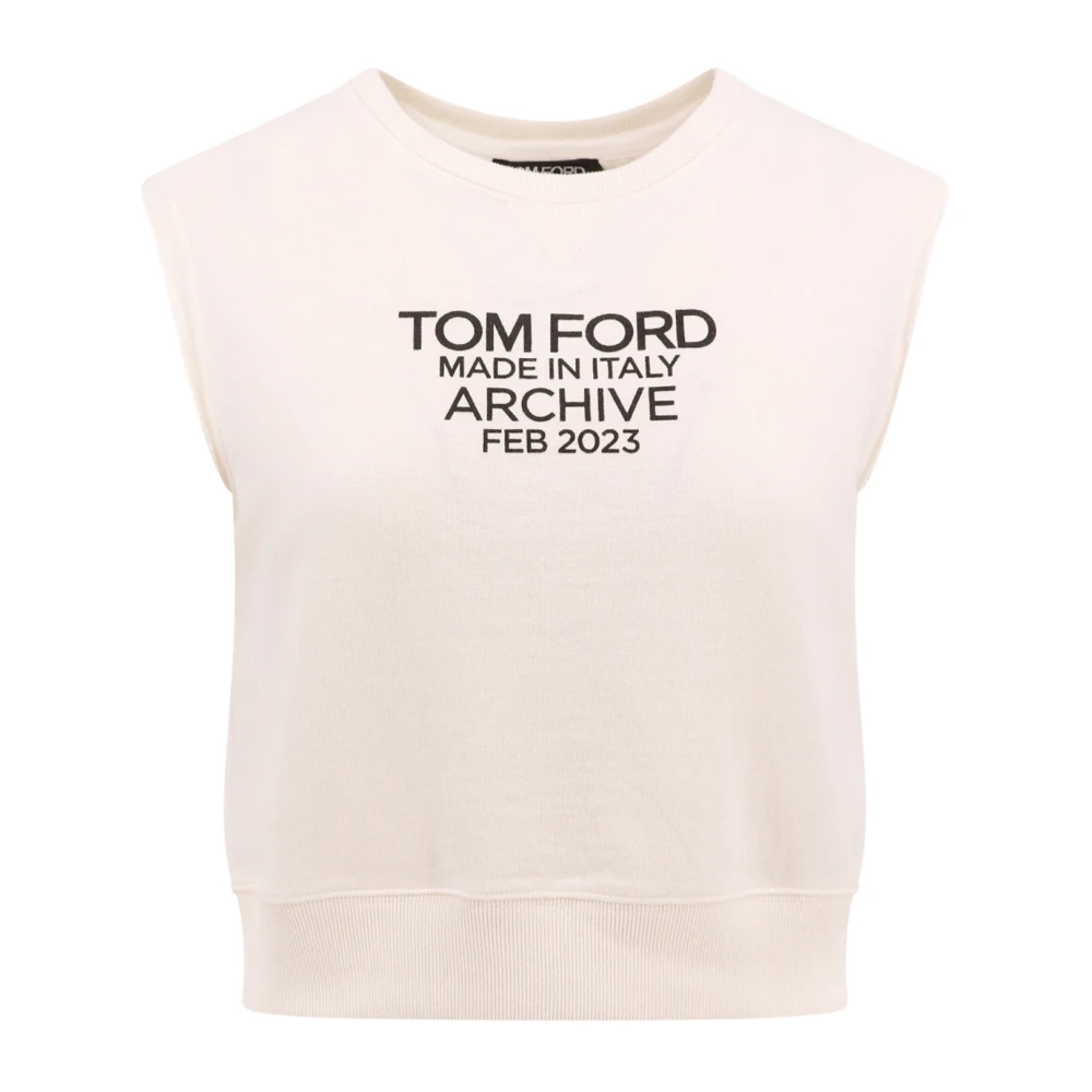 Tom Ford Logo Katoenen Sweatshirt White Dames